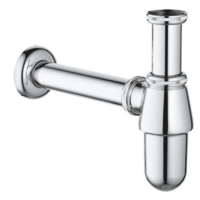 Сифон латунный бутылочный, 1-1/4", рег высоты 120мм, отвод 300мм