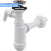 A410P Сифон для умывальника d32 с подводкой и нержавеющей решёткой d63