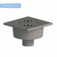 Трап с вертик. спуском. 50 cухой затвор ПП мет. решетка  ,150*150 ТАТПОЛИМЕР