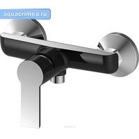 Смеситель для душа настенный, OLIMP, хром/черный, однорычажный, d-35 латунь,