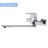 Смеситель для ванны и умывальника GRANO, хром/белый, однорычажный, d-35, L-образный излив 290 мм, ла