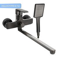 Смеситель в ванную длинный излив шаровый с дивертором на корпусе, ТИТАН