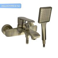 Смеситель в ванную, шаровый  короткий излив, под состаренную БРОНЗУ