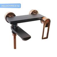 Смеситель Snowdonia д/ванны шар. с коротким изливом черный с золотом