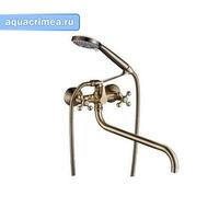 Смеситель Victoria д/ванны с 2-мя рукоятками, длинный поворот.излив бронза латунь