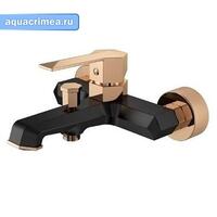 Смеситель Hyde д/ванны шар. с коротким литым изливом черный с золотом латунь