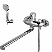 Смеситель Lemark Atlantiss LM3217C  универс. с плоск. изливом 350мм, боковой дивертор с кер. пласт.