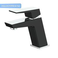 Смеситель для умывальника набортный, GRANO, хром/черный, однорычажный, d-35 латунь,