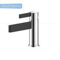 Смеситель для умывальника набортный, PERS, хром/чёрный, однорычажный, d-35 латунь