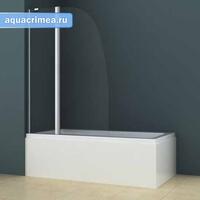 Душевая шторка на ванну (70+30)*140 хром, 6мм стекло прозр (1 место) BOSTON 142