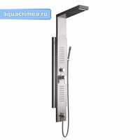 Душевая панель  РАЗБОРНАЯ - "тропический душ" с двумя лейками, корпус ЗАЦАРАПАННАЯ нержавейка