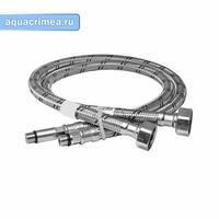 Гибкая подводка в стальной оплетке для смесителя 80см, 1/2"-M10x1L17/L37, Г/Ш ПАРА