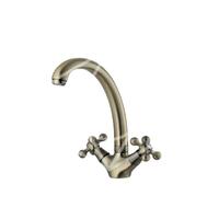 Смеситель Victoria д/кухни с 2-мя рукоятками, с высоким изливом бронза латунь