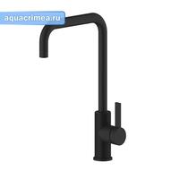 Смеситель для кухни набортный, NERO, чёрный, однорычажный, d-35 латунь, гибкая подводка 50 см