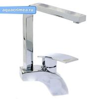 Смеситель для кухни набортный, ALFA, хром, однорычажный, d-35 латунь
