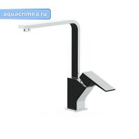 Смеситель для кухни набортный, GRANO, хром/черный, однорычажный, d-35 латунь