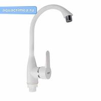 Смеситель на кухню, боковой , шаровый  из высокопрочного пластика АБС - БЕЛЫЙ BRIMIX  -