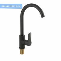 Смеситель кухонный ГРАФИТ, шаровый, боковой ручка с прорезью