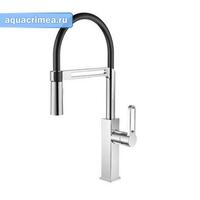 Смеситель Kitchen pro д/кухни шар. с гибким силикон.изливом черный 2-х реж.аэратор