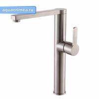 Смеситель Lomond д/кухни или умывальника шар. с высоким изливом 11373 нерж.сталь Golden Fox