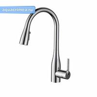 Смеситель Kitchen pro д/кухни шар. с высоким изливом, 2-х реж.аэратор выдвиж.11033 латунь Golden Fox