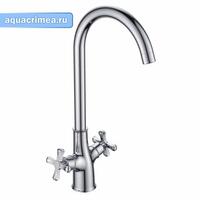 Смеситель Piccadilly для кухни с 2-мя рукоятками, с высоким изливом 11530 латунь Golden Fox