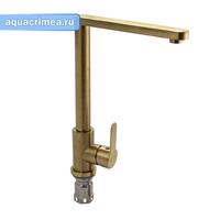 Смеситель кухонный ЗОЛОТО, Г-образный гусак, из нержавеющей стали