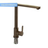 Смеситель кухонный МЕДЬ, Г-образный  гусак, из нержавеющей стали