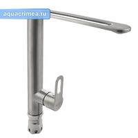 Смеситель кухонный, круглый корпус с эксклюзивным изливом. из нержавеющей стали