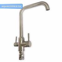 Смеситель кухонный Г-образныйизлив,шаров.с двойным выпуском воды для фильтра из нержавеющей стали ма