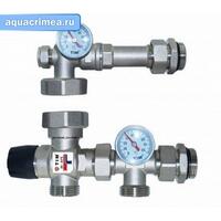 Насосно-смесительный узел тепл. полов (без насоса)  с терм. клапаном 20-43 *С  JH-1035