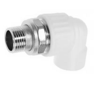 Колено НР с американкой 25 x 1/2" БЕЛОЕ PPR