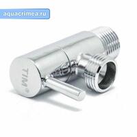 Кран шаровый приборный угловой НН 1/2 х 1/2 круглый, хром