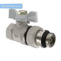 Кран шаровый с американкой с полусгоном ВН 1/2 бабочка белая ручка