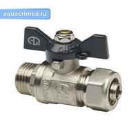 Кран  д/мет. пластика Н.Р. 16*1/2 AQUALINK (100/10)