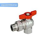 Кран с американкой угловой 1" бабочка полнопроходной (R789X007)