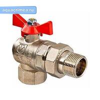 Кран шаровый с американкой угловой 1" бабочка (VT.228.N.06)