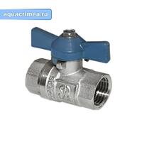Кран шаровый никель ВВ 1" бабочка AQUALINK