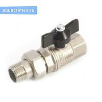 Кран шаровый с американкой прямой никель 1" бабочка AQUALINK