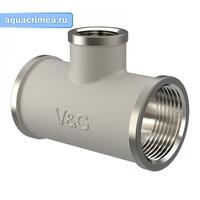 Тройник никель ВВВ 1 1/4 х 3/4 х 1 1/4