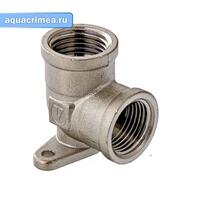 Угольник никель вн-вн  с креплением 1/2" (VTr.751N)