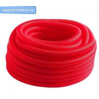 Гофрированная труба «Пешель» Dн-28 красная (50 м) (для трубы 20 мм)