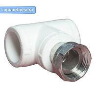 Тройник с накидной гайкой 25х3/4"х25 (50/10) (Valfex) БЕЛЫЙ