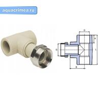 Тройник с НГ 20х3/4"