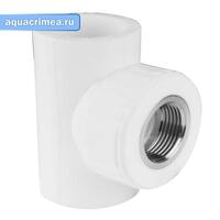 Тройник перех. с ВР 25х1/2"х25 (45/15) (Valfex) БЕЛЫЙ