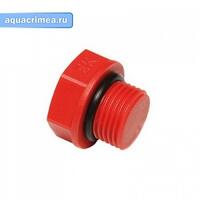 Пробка короткая./резьба наруж. КРАСНАЯ