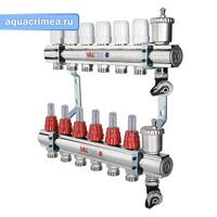 Коллекторная группа ЛАТ. в сборе с расход. 1"х5 вых. Евроконус 3/4" (VTc.596.EMNX.0605)