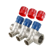 Коллектор с регул. вентилями, 1"х3 вых. 1/2" нар. VALFEX (20) К