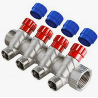 Коллектор с регул. вентилями, 1"х4 вых. 1/2" нар. VALFEX (17) К