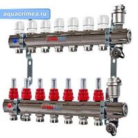 Коллекторная группа ЛАТ. в сборе с расход. 1"х7 вых. Евроконус 3/4" (VTc.596.EMNX.0607)